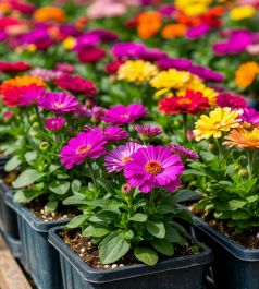 Рассада однолетних цветов в горшках